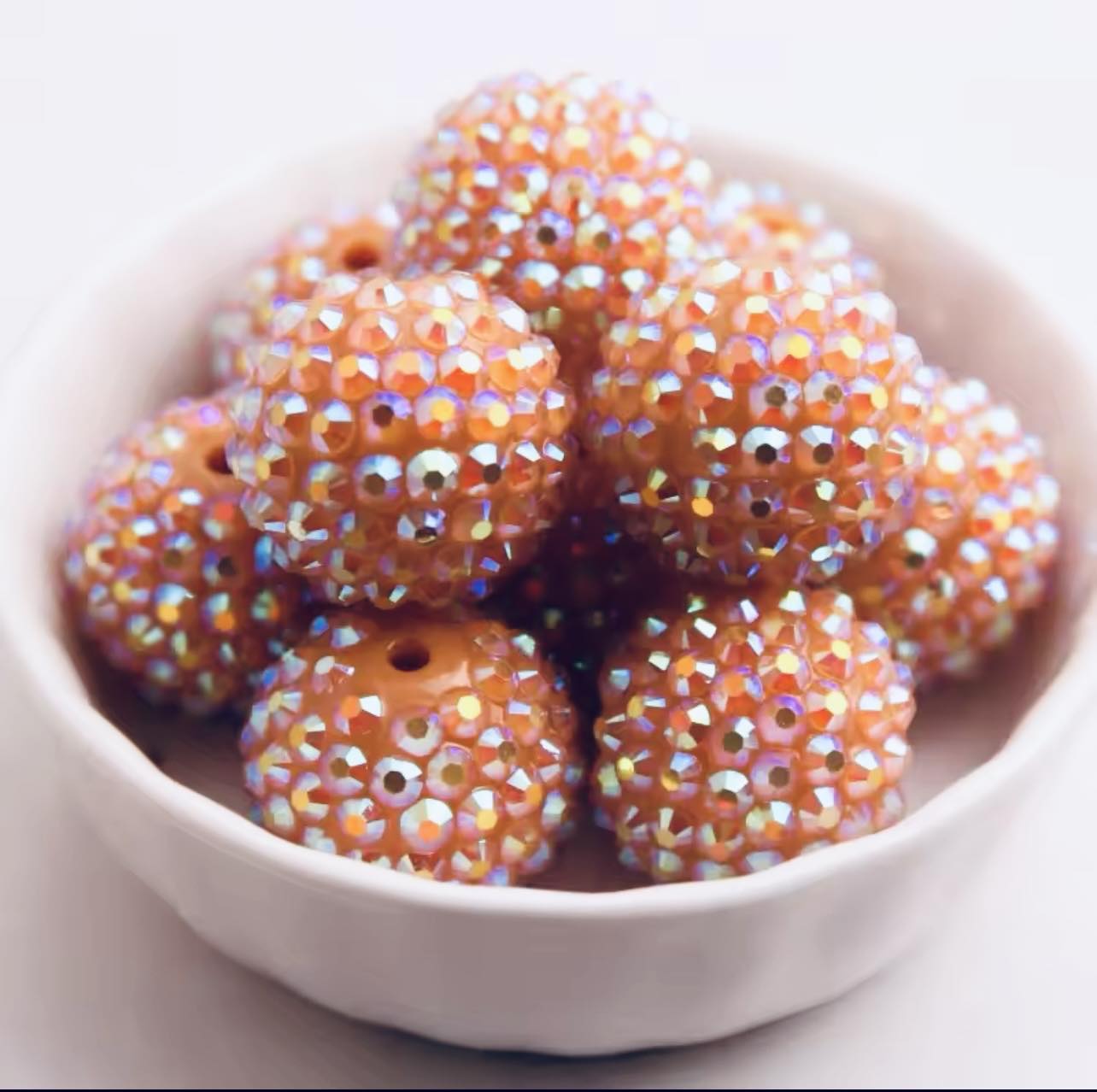 Camel AB Rhinestone Acrylic Bead 20mm