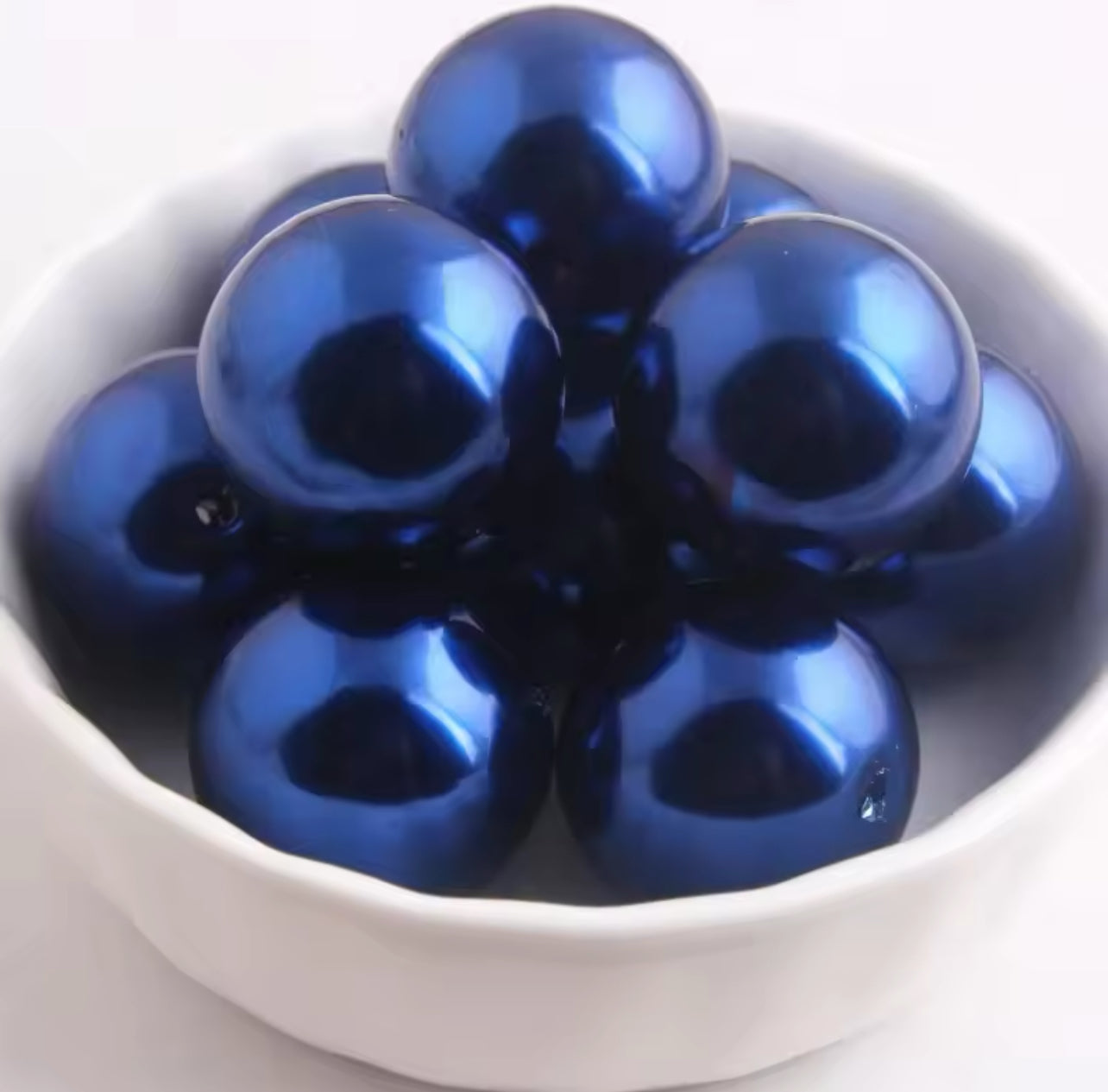 Navy Blue Pearl Chunky Acrylic 20mm Bead
