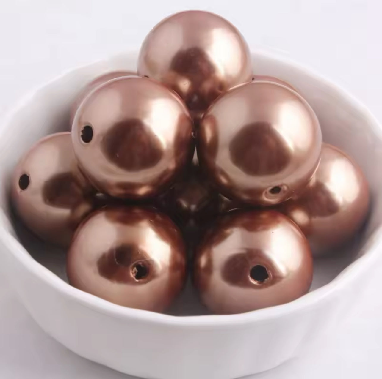 Brown Pearl Chunky Acrylic 20mm Bead