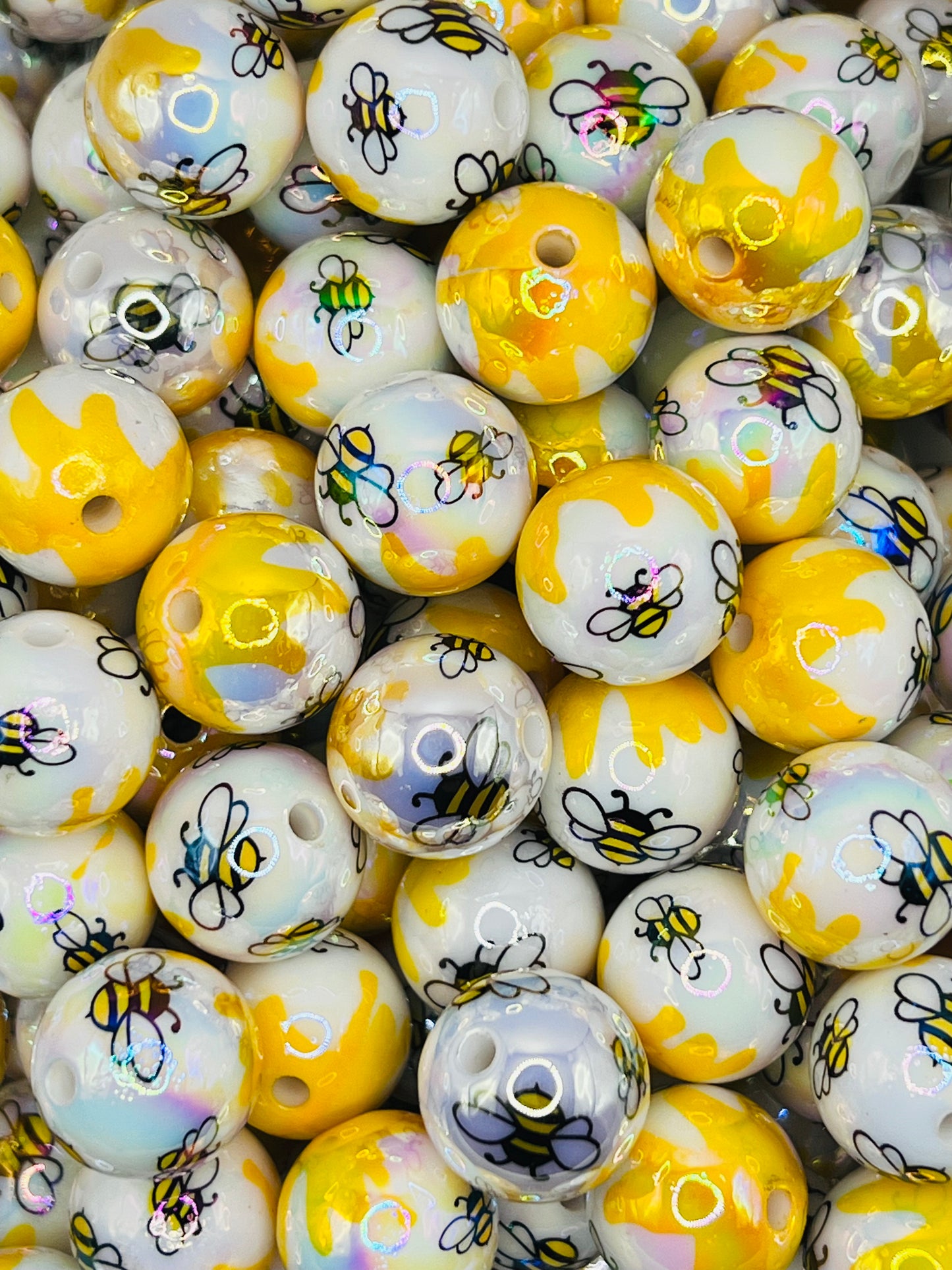 Bumble Bee Honey Drip UV AB 16mm Acrylic Bead