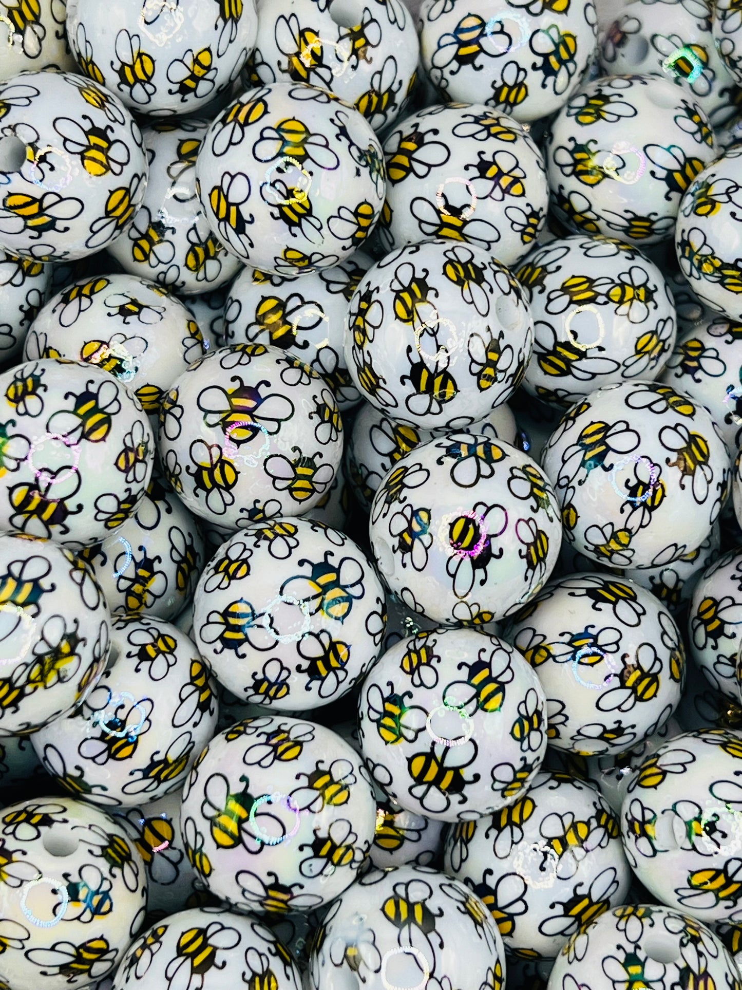 Bumble Bee UV AB 16mm Acrylic Bead