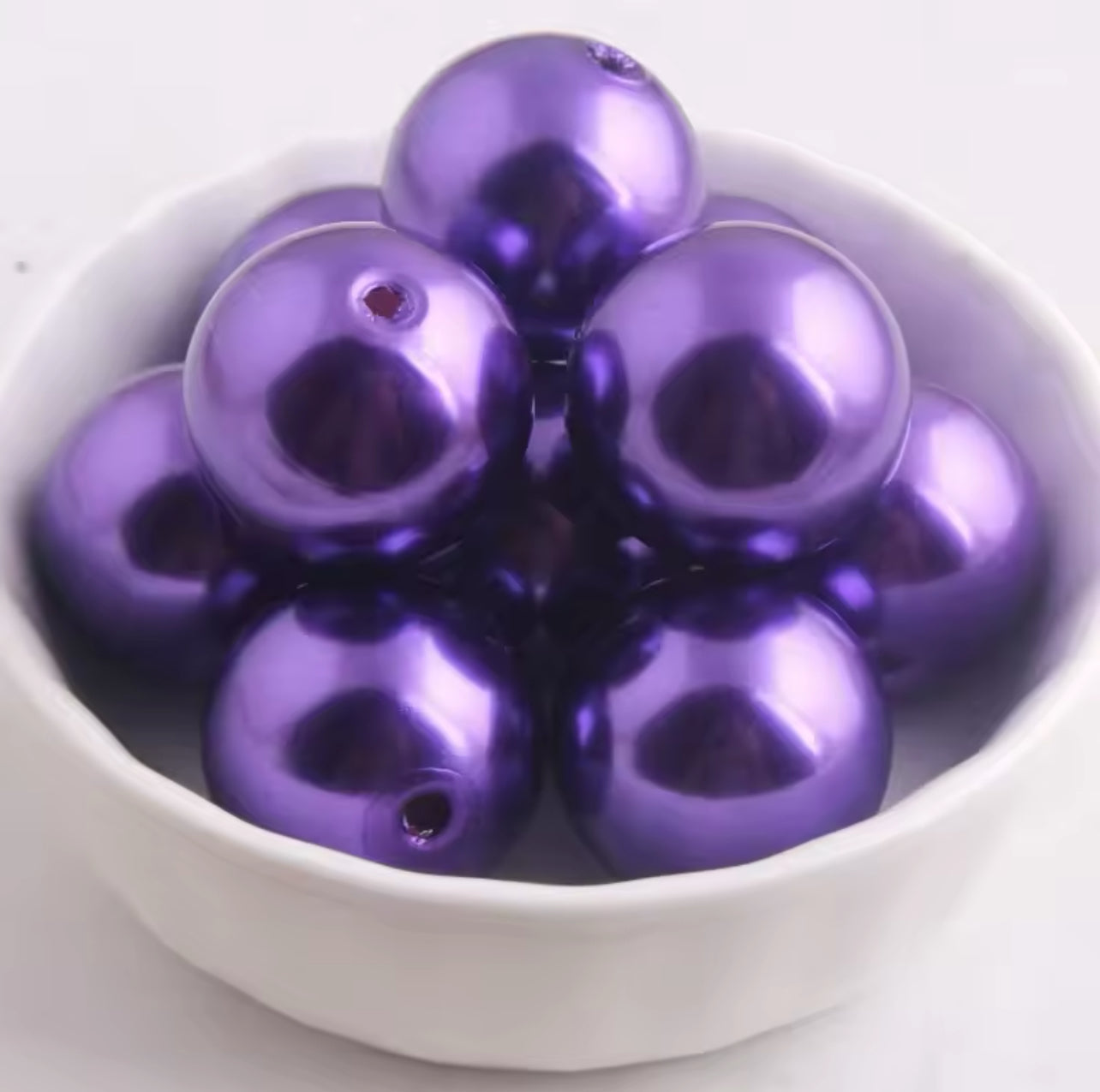 Dark Purple Pearl Chunky Acrylic 20mm Bead