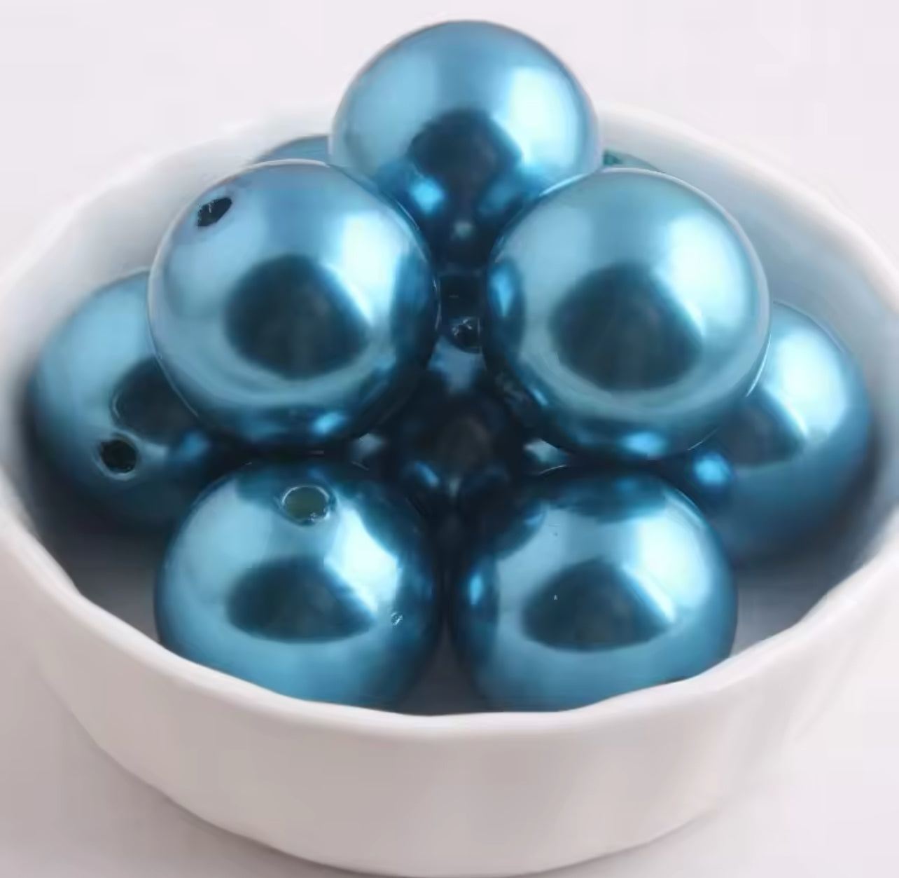 Aqua Blue Pearl Chunky Acrylic 20mm Bead
