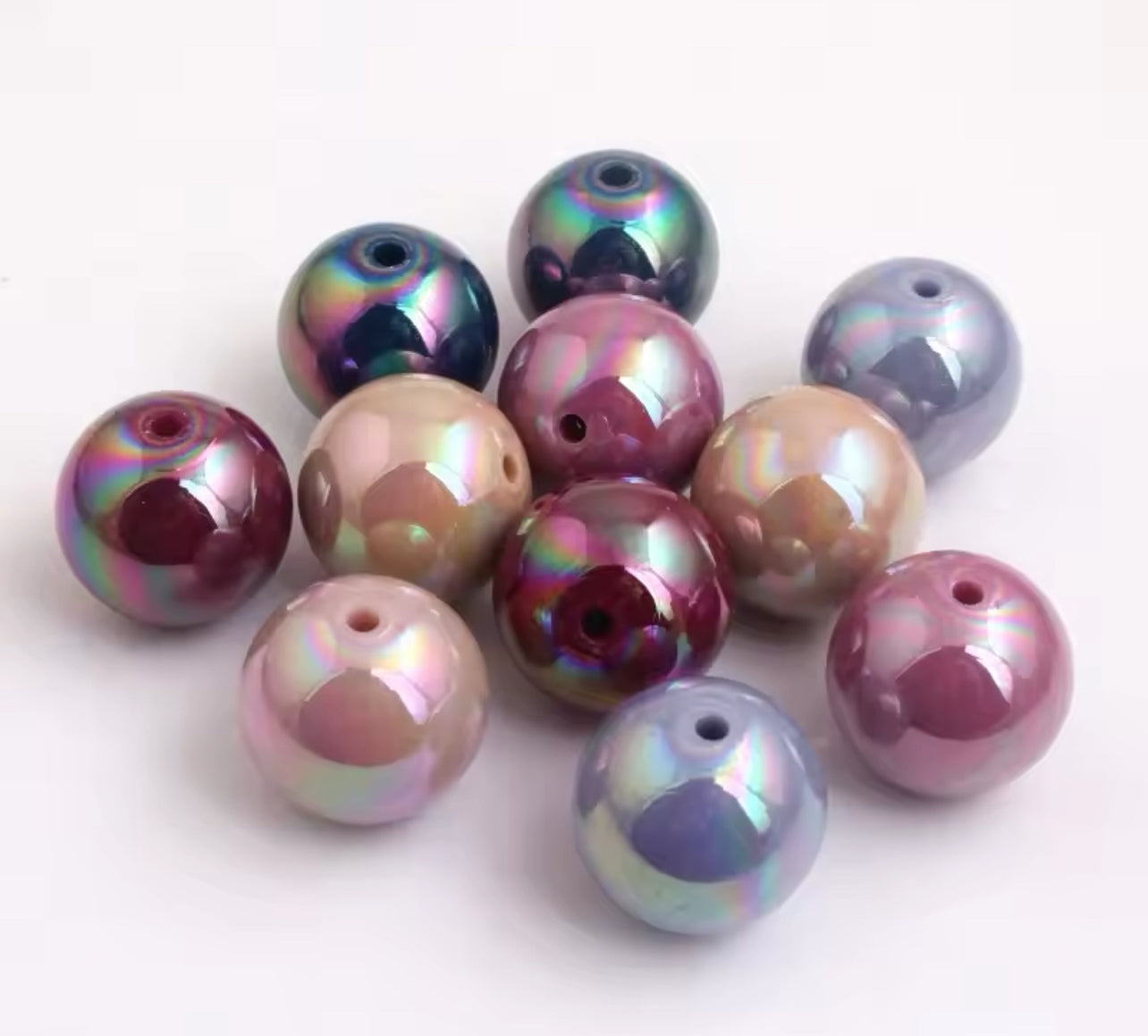 Autumn Shiny AB Chunky Acrylic 20mm Beads Set of 5