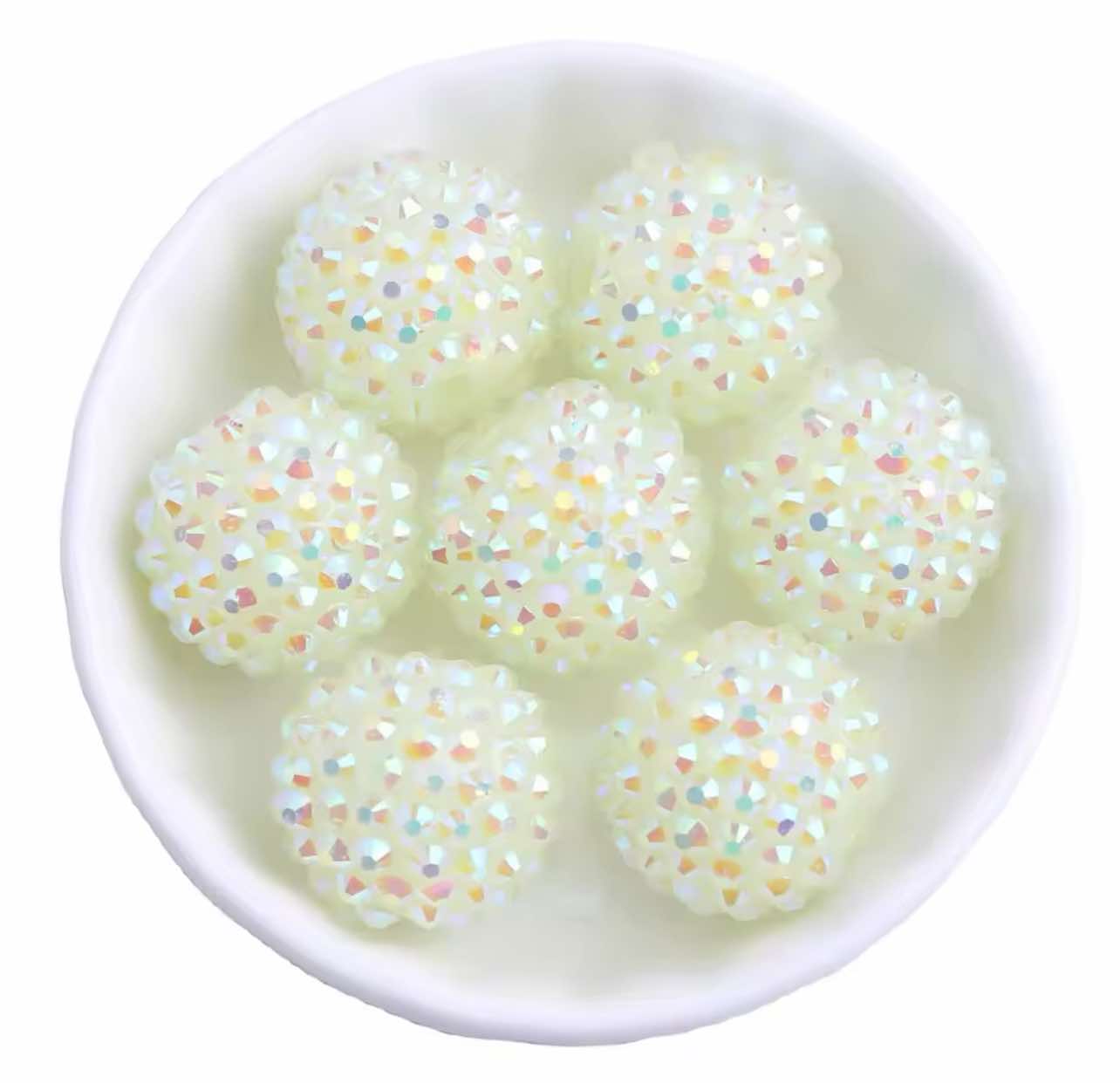 Luminous Rhinestone Acrylic Bead 20mm Glow in the Dark