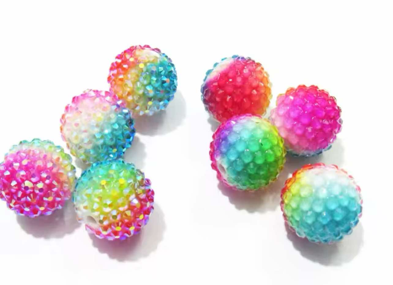 Snow Cone Rhinestone Acrylic Bead 20mm