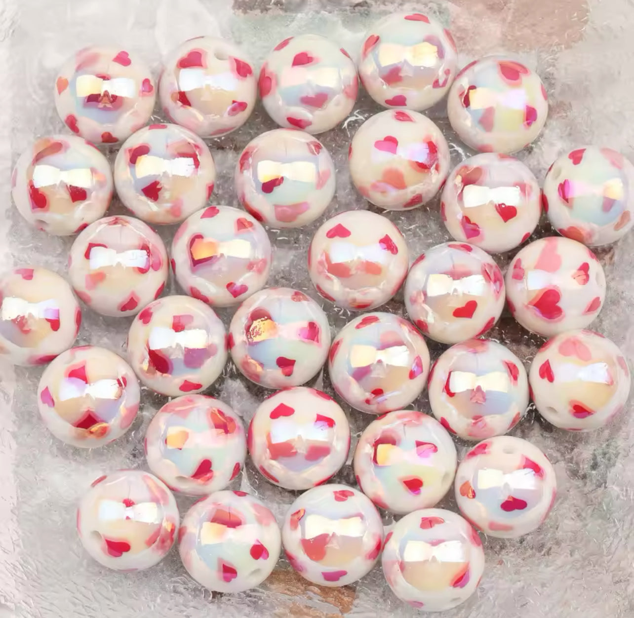 Heart UV AB Acrylic 16mm Bead