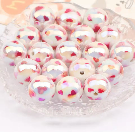 Heart UV AB Acrylic 16mm Bead