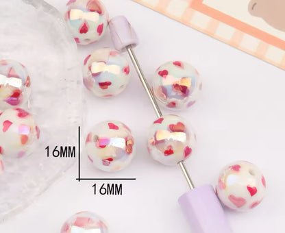 Heart UV AB Acrylic 16mm Bead