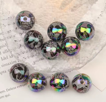 Galaxy Black Lace Acrylic Bead Set of 5
