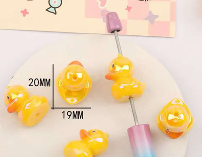 Yellow Duckie 20mm Acrylic Beads