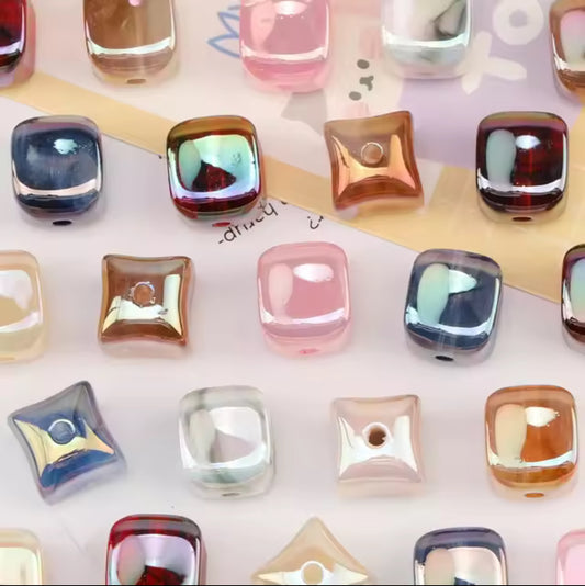 Cube UV Acrylic Bead 16x19mm Set of 5