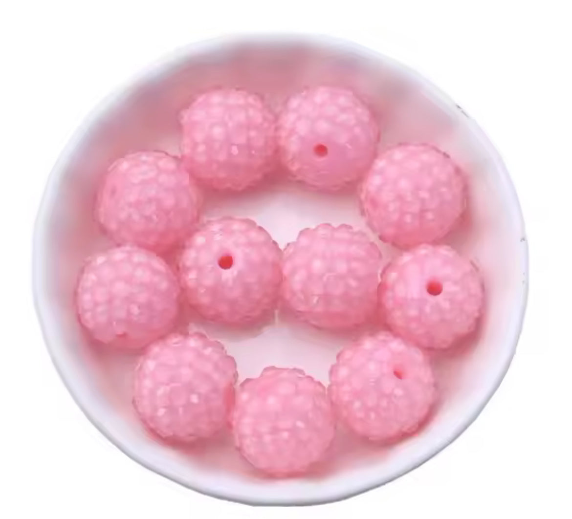 Pink Clear Jelly Rhinestone Acrylic Bead 20mm