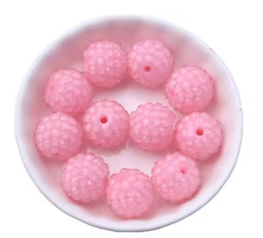 Pink Clear Jelly Rhinestone Acrylic Bead 20mm