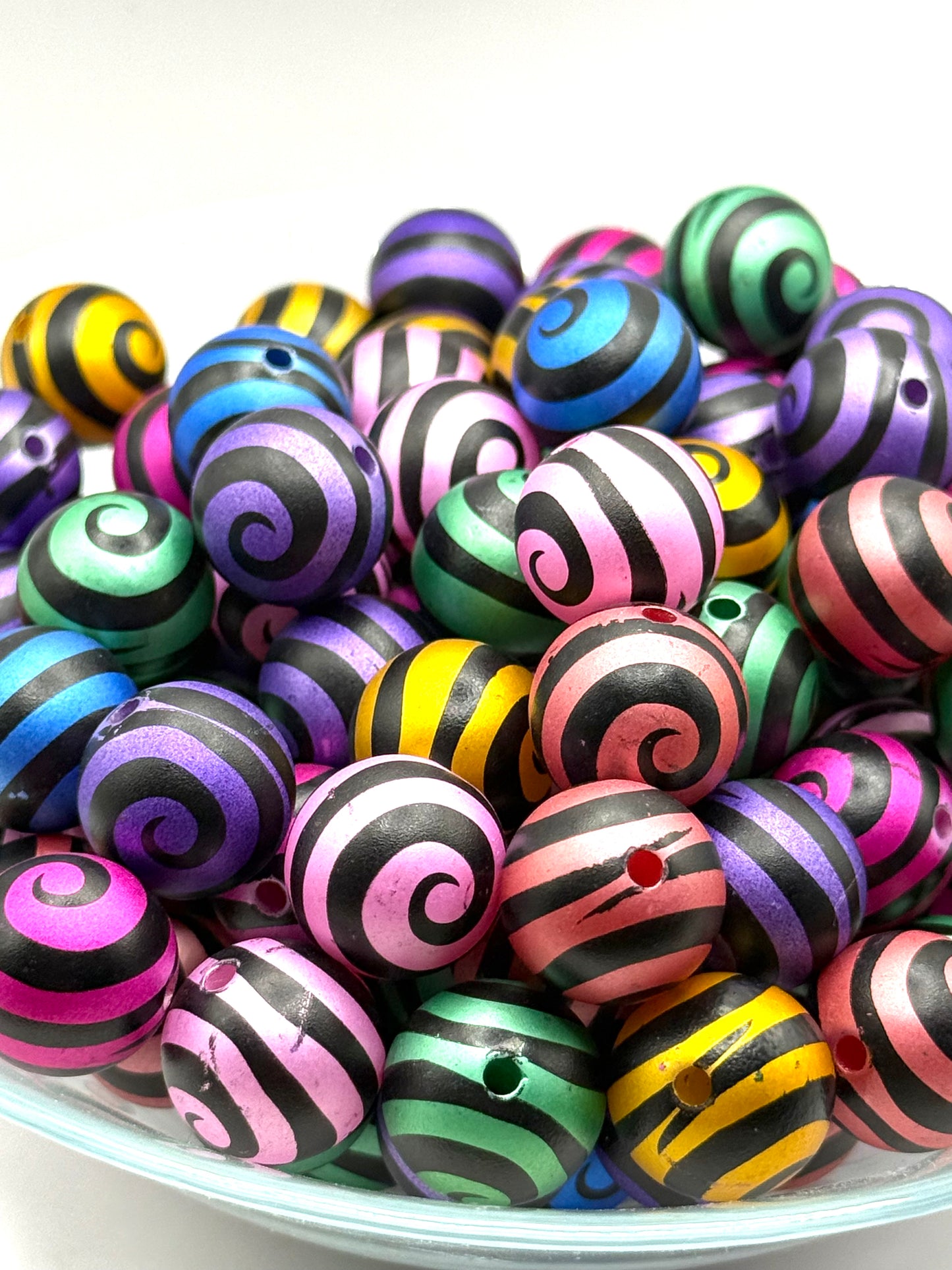 Dream Whirl Chunky Acrylic 16mm Bead Set of 5 Mixed Color