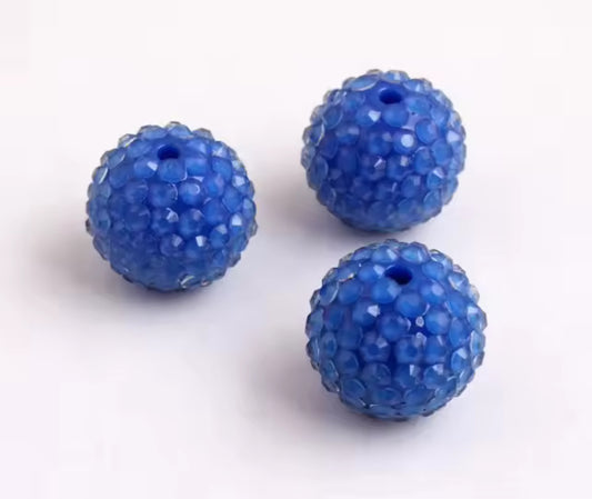 Blue Clear Jelly Rhinestone Acrylic Bead 20mm
