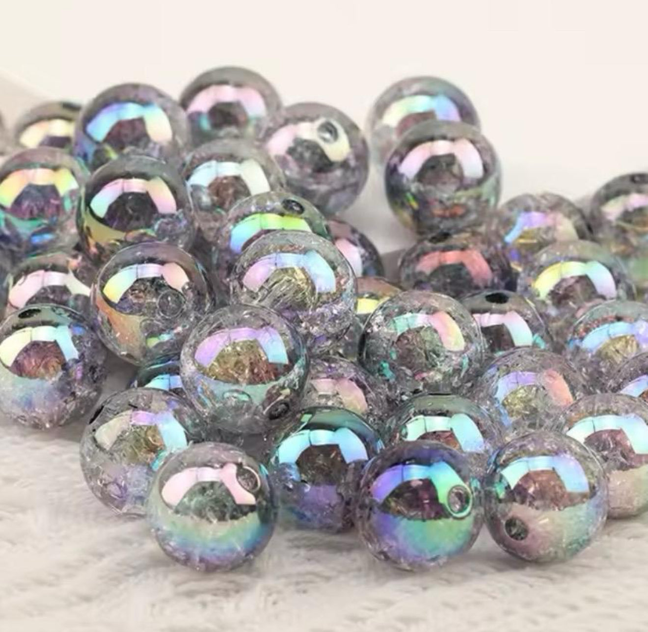 Frosted Black UV Galaxy 16mm Chunky Acrylic Bead Set of 5