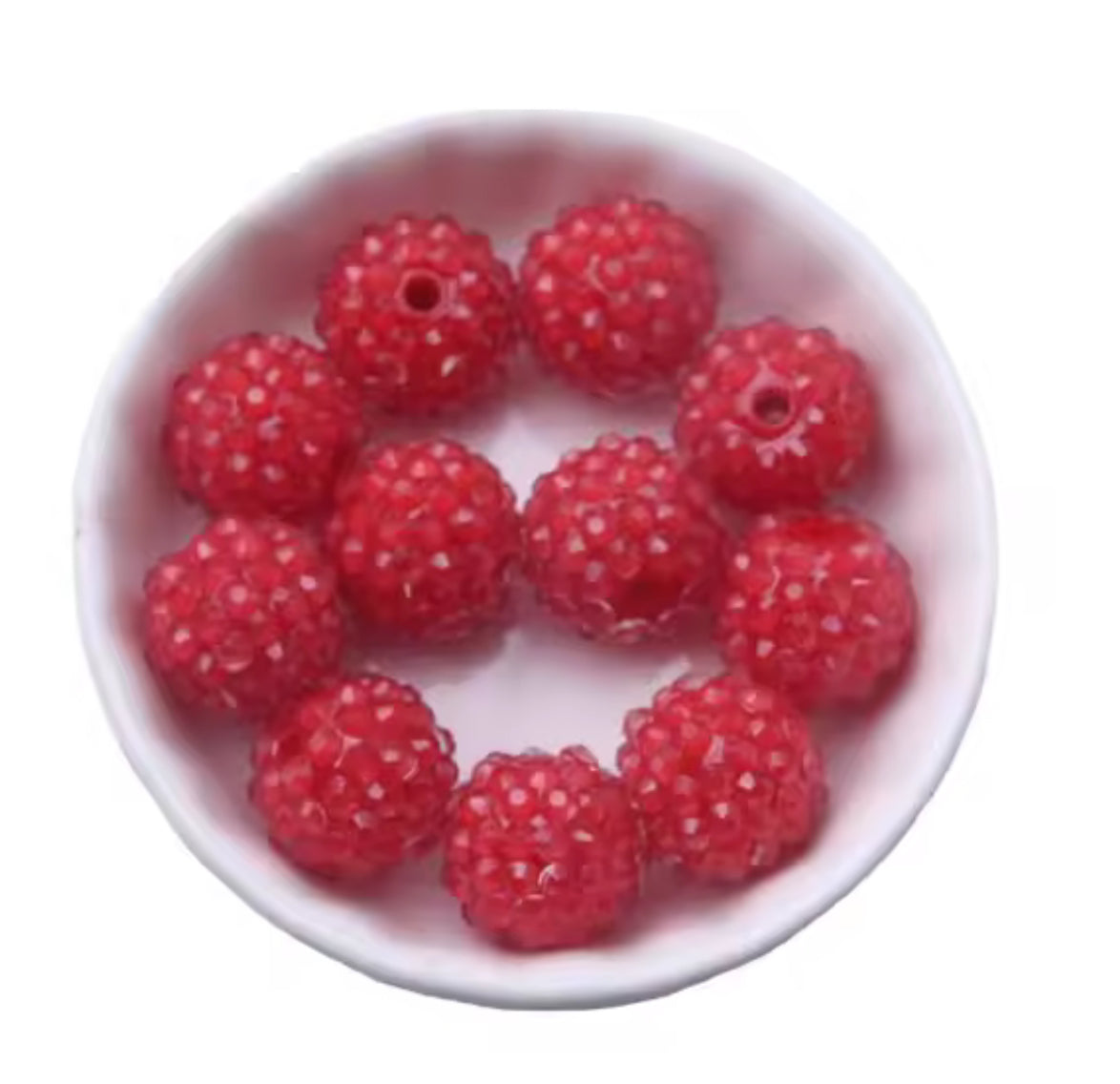 Red Clear Jelly Rhinestone Acrylic Bead 20mm
