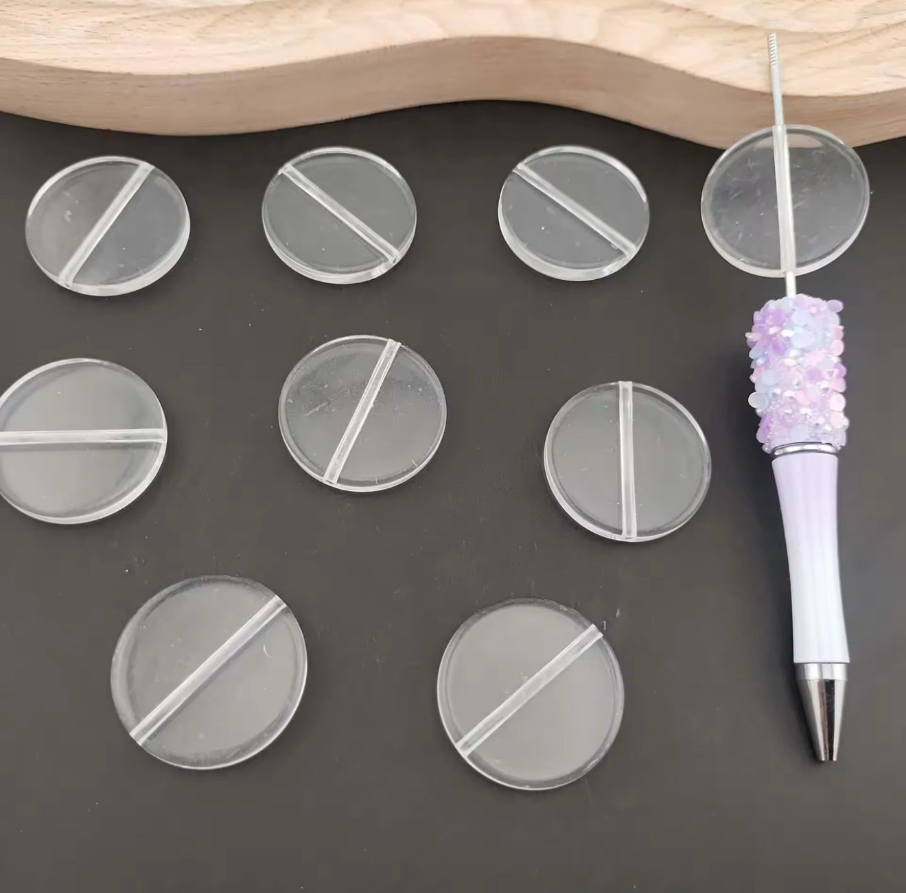 Blank Flat Acrylic 32mm Bead