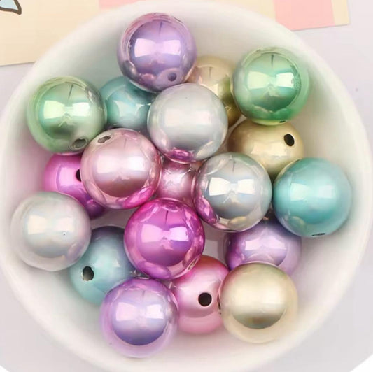 Metallic Matte 16mm Chunky Acrylic Bead Set of 5