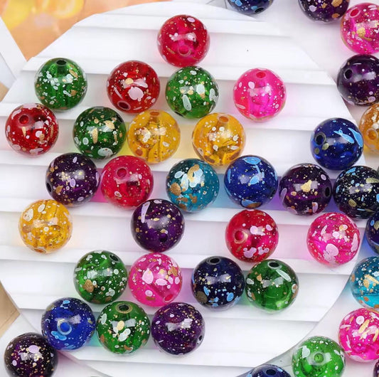 Speckled 16mm Chunky Acrylic Bead Set of 5