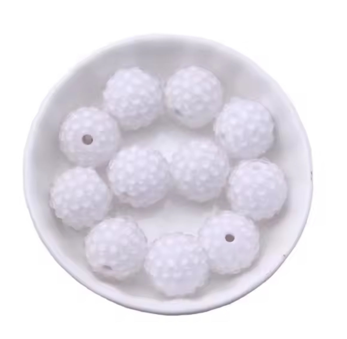 White Clear Jelly Rhinestone Acrylic Bead 20mm