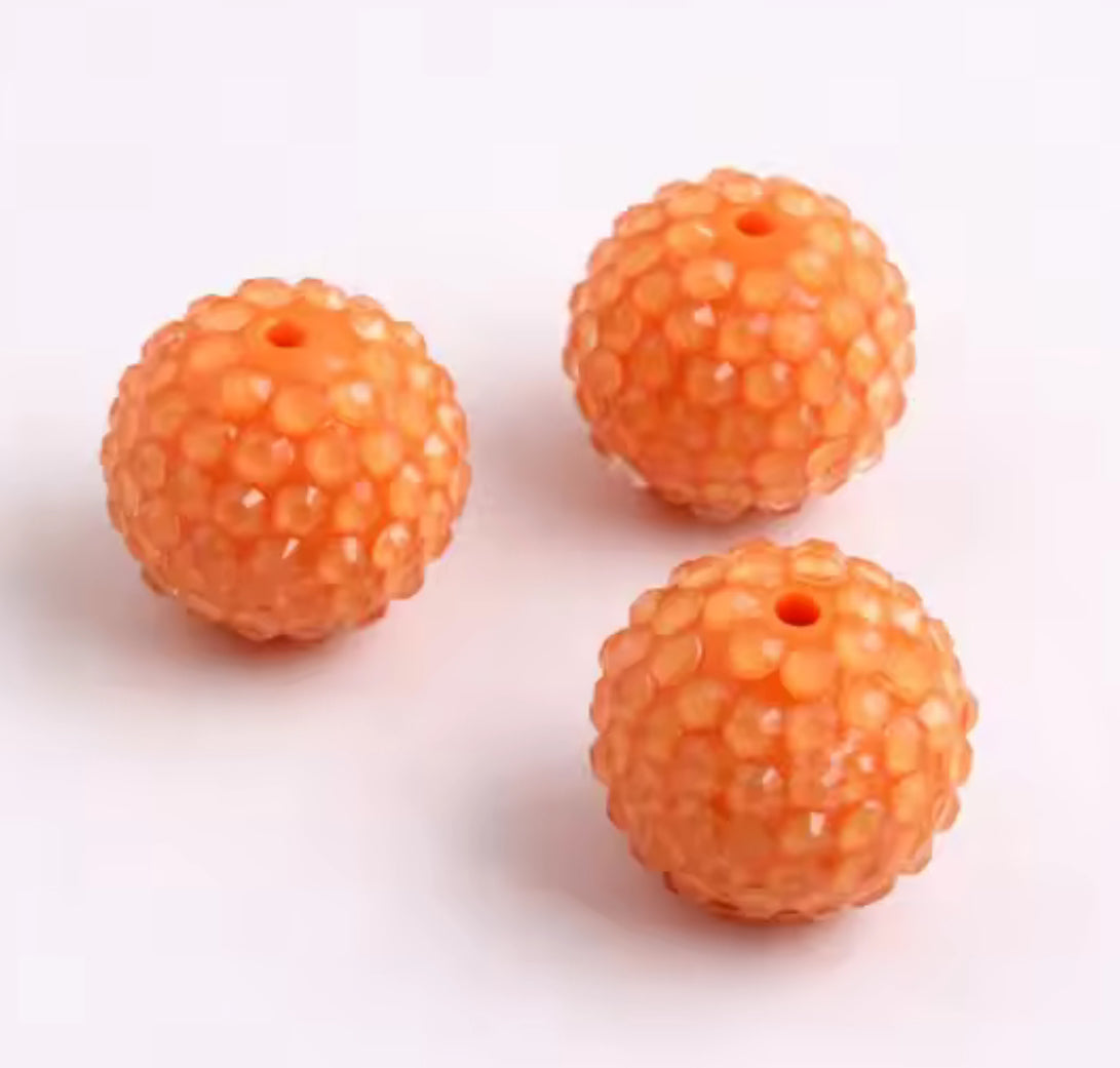 Orange Clear Jelly Rhinestone Acrylic Bead 20mm
