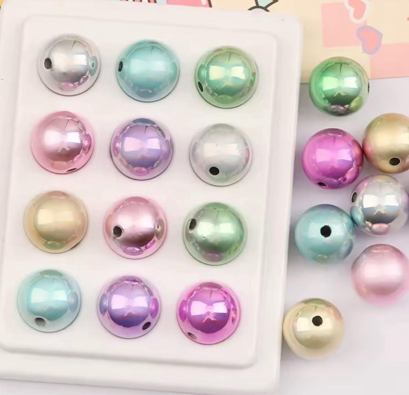 Metallic Matte 16mm Chunky Acrylic Bead Set of 5