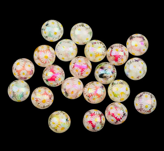 Daisy Color UV Bead in Bead 16mm Acrylic Bead Set of 5