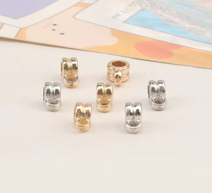 Acrylic Metal Tone Spacer Beads/Bail Beads to Hang Charms on Pens /Charm Connectors Set of 10