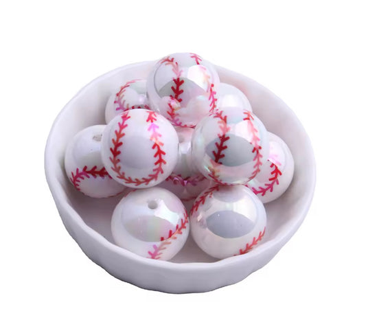 Baseball UV Acrylic Bead 20mm