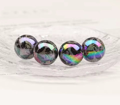 Galaxy Black Lace Acrylic Bead Set of 5