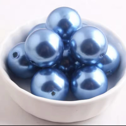 Light Blue Pearl Chunky Acrylic 20mm Bead