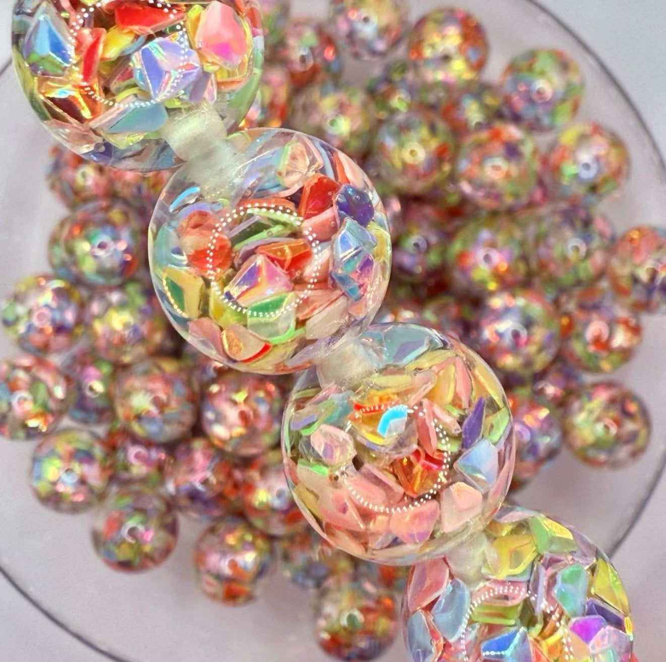 Confetti UV 16mm Acrylic Bead Set of 5