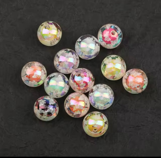 Butterfly Color UV Bead in Bead 16mm Acrylic Bead Set of 5