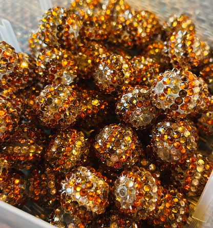 Fall Stripe Rhinestone Acrylic Bead 20mm